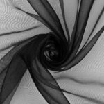 Tessuto in Organza Leggera Cangiante - Nero - Mezzo Metro
