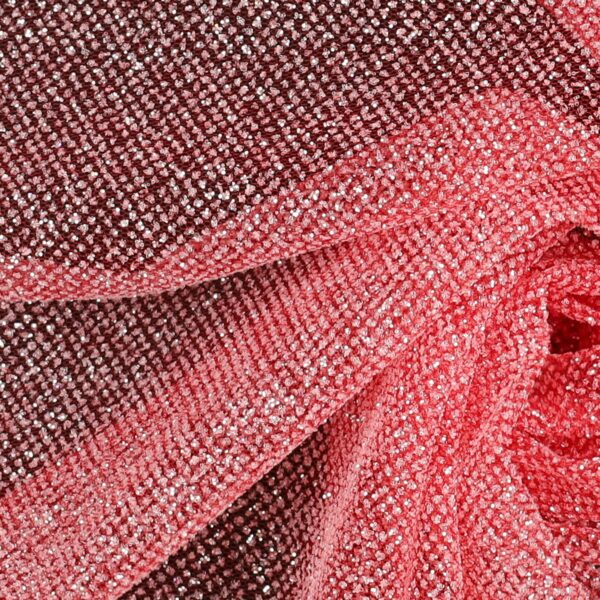 Tessuto Tulle Seta Cristal - Rosso Argento - Mezzo Metro