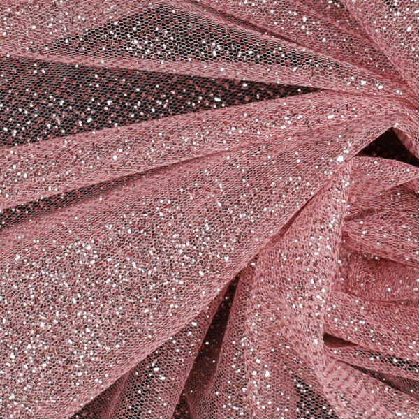 Tessuto Tulle Seta Cristal - Rosa Antico - Mezzo Metro