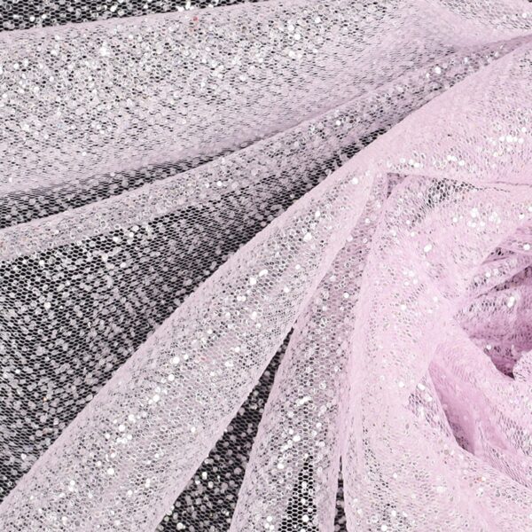 Tessuto Tulle Seta Cristal - Lilla Argento - Mezzo Metro