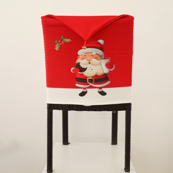 Coprisedia Elasticizzato con Cappuccio - Babbo Natale Con Biscotto Latte