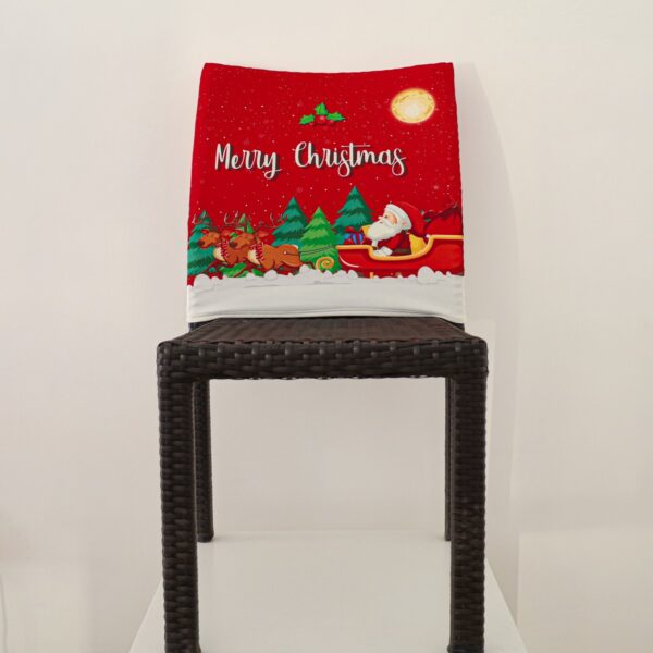 Coprisedia Elasticizzato Universale - Rosso Babbo Natale Su Slitta