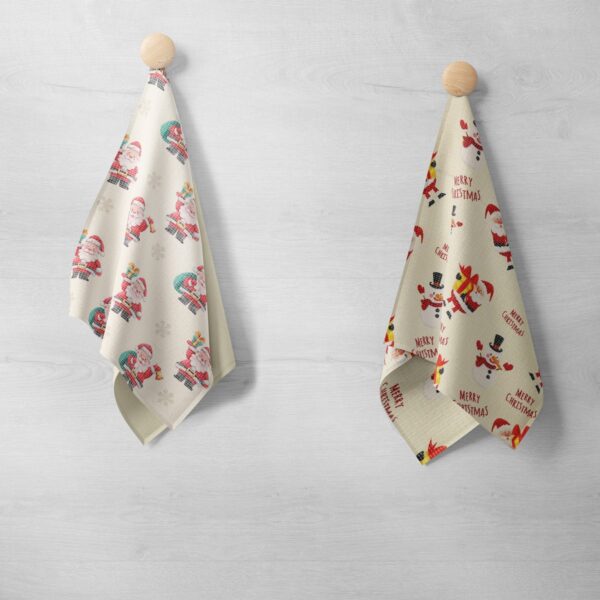 Canovaccio Cucina Stampato - Babbo Natale Campanello Regalo & Babbo Natale Con Regalo