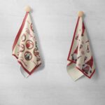 Canovaccio Cucina Stampato - Babbo Natale In Cornice & Gnomi Gemelli
