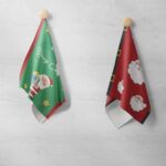 Canovaccio Cucina Stampato - Pupazzo Con Babbo Natale & Babbo Natale Sorridente
