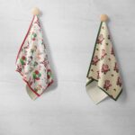 Canovaccio Cucina Stampato - Babbo Natale Con Elfo & Babbo Natale Cookie E Tazza Mini