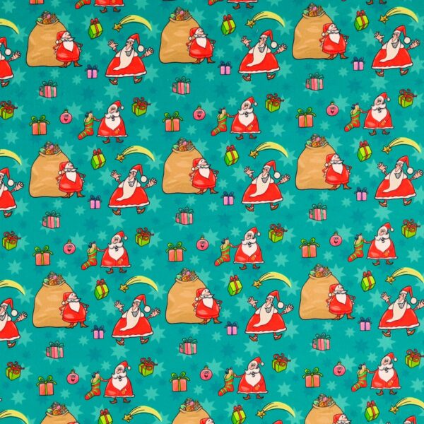 Panno Lenci Stampato All Over - Babbo Natale Cartoon Tiffany