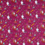 Panno Lenci Stampato All Over - Babbo Natale Cartoon Viola