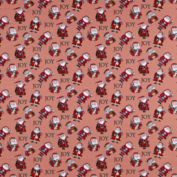 Panno Lenci Stampato All Over - Babbo Natale Joy Rosa Antico