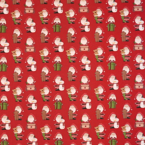 Panno Lenci Stampato All Over - Babbo Natale Slittino Rosso