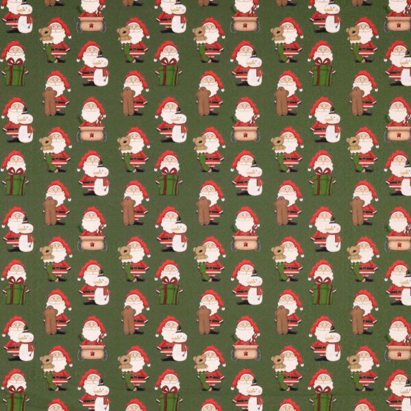 Panno Lenci Stampato All Over - Babbo Natale Slittino Verde
