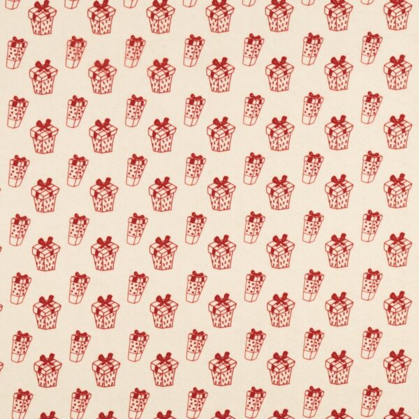 Panno Lenci Stampato All Over - Pacco Regalo Rosso Fondo Panna