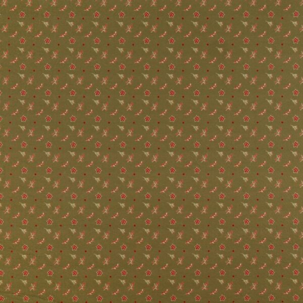 Panno Lenci Stampato All Over - Stelle E Vischio Fondo Verde