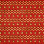 Panno Lenci Stampato All Over - ZigZag Oro Fondo Rosso - Mezzo Metro