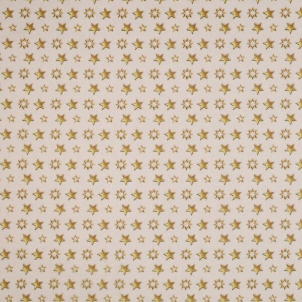 Panno Lenci Stampato All Over - Stelline Oro Fondo Bianco - Mezzo Metro