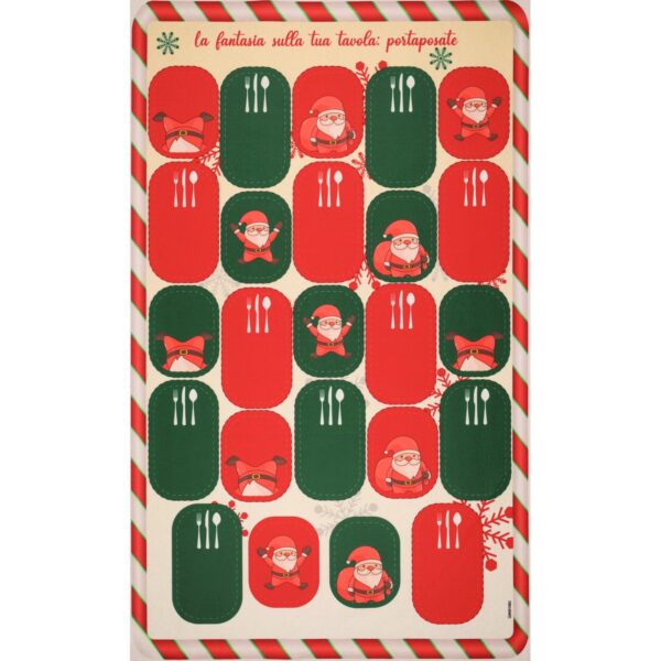 Panno Lenci Stampato Porta Posate - Babbo Natale