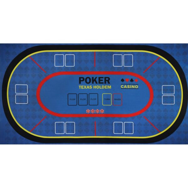 Tappetino da Gioco Stampato Poker Portatile Texas Holdem - Blu