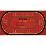 Tappetino da Gioco Stampato Poker Portatile Texas Holdem - Rosso