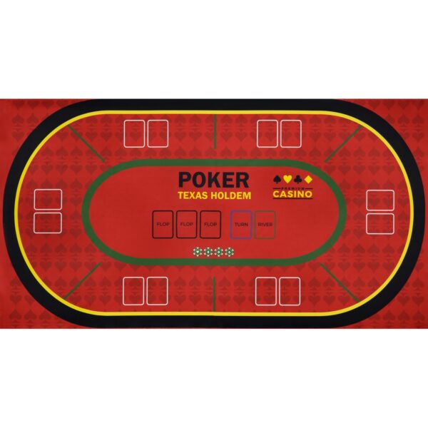 Tappetino da Gioco Stampato Poker Portatile Texas Holdem - Rosso