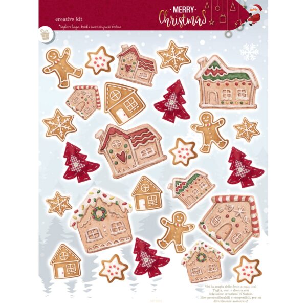Pannello Pannolenci Stampa Natalizia Classica Merry Christmas - Casette in Marzapane