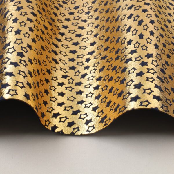 Pannolenci Placcato Fantasy Star Oro e Argento - al - Metro - Blu Navy - Mezzo Metro