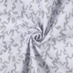 Pannolenci Placcato Premium Oro e Argento al Metro - Disegno Star - Bianco - Mezzo Metro