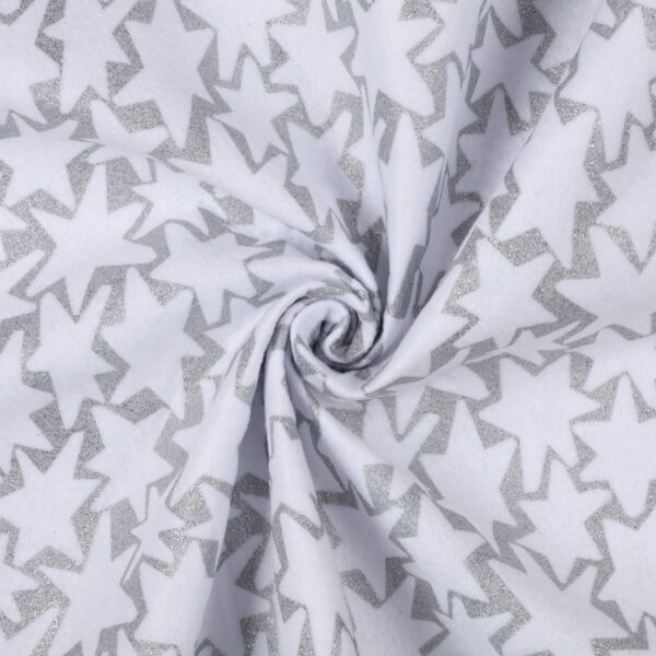 Pannello Pannolenci Placcato Premium Oro e Argento - Disegno Star - Bianco
