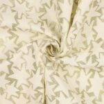 Pannolenci Placcato Premium Oro e Argento al Metro - Disegno Star - Panna