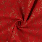 Pannolenci Placcato Premium Oro e Argento al Metro - Disegno Star - Rosso