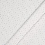 Tessuto Piquet di Cotone Stampato - Cuore Grigio Fondo Bianco - Mezzo Metro