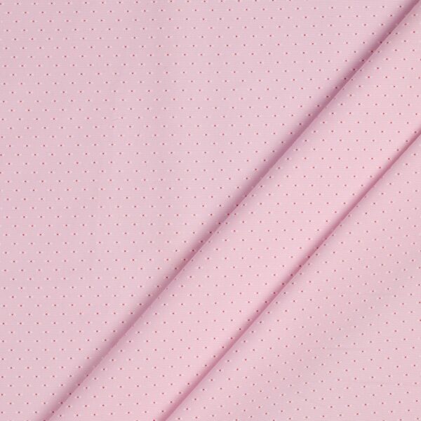 Tessuto Piquet di Cotone Stampato - Fiocchetto Rosa - Mezzo Metro