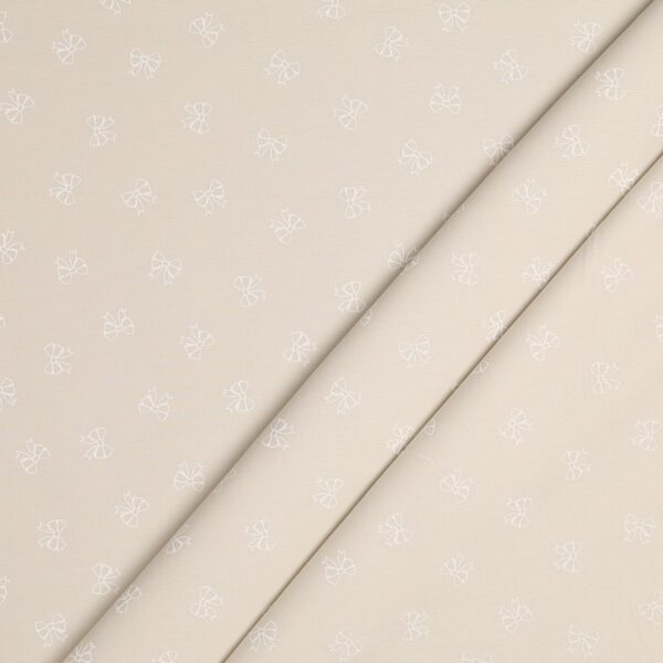 Tessuto Piquet di Cotone Stampato - Fiocco Beige