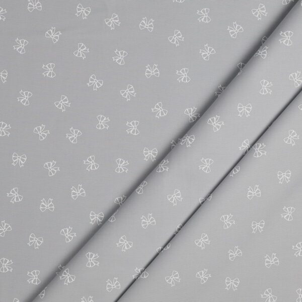Tessuto Piquet di Cotone Stampato - Fiocco Grigio