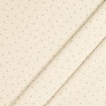 Tessuto Piquet di Cotone Stampato - Girella e Cuore Beige - Mezzo Metro