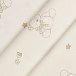 Tessuto Piquet di Cotone Stampato - Orsacchiotto Bianco- Mezzo Metro