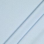 Tessuto Piquet di Cotone Stampato - Pois Bianchi Irregolari Celeste