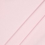 Tessuto Piquet di Cotone Stampato - Pois Bianchi Irregolari Rosa