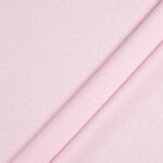 Tessuto Piquet di Cotone Stampato - Pois Bianchi Fondo Rosa - Mezzo Metro