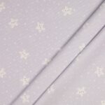 Tessuto Piquet di Cotone Stampato - Stella Sorridente Glitter Grigio - Mezzo Metro