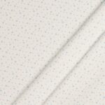 Tessuto Piquet di Cotone Stampato - Stelline Celeste Fondo Bianco - Mezzo Metro