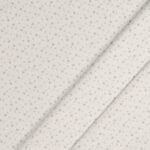 Tessuto Piquet di Cotone Stampato - Stelline Grigio Fondo Bianco - Mezzo Metro