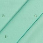 Tessuto Piquet di Cotone Ricamato - Cuore Tiffany - Mezzo Metro