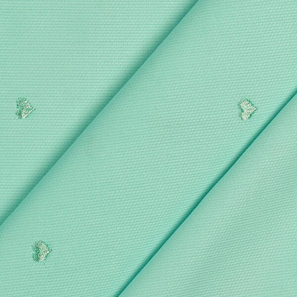 Tessuto Piquet di Cotone Ricamato - Cuore Tiffany