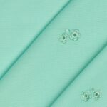 Tessuto Piquet di Cotone Ricamato - Fiore Tiffany - Mezzo Metro