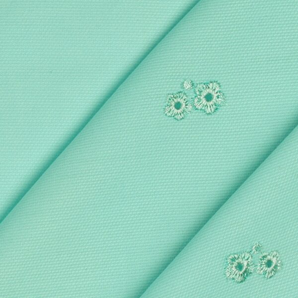 Tessuto Piquet di Cotone Ricamato - Fiore Tiffany