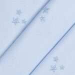 Tessuto Piquet di Cotone Ricamato - Stella Celeste - Mezzo Metro