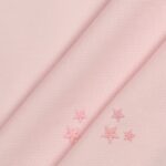 Tessuto Piquet di Cotone Ricamato - Stella Rosa Baby - Mezzo Metro