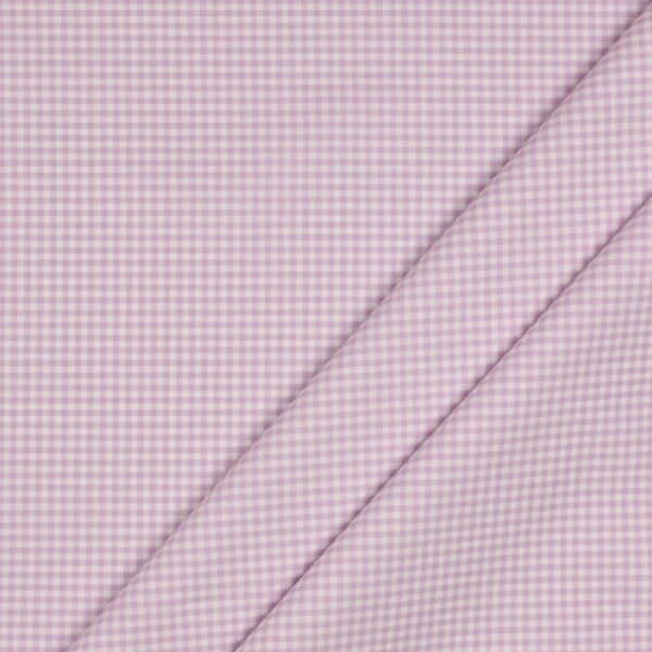 Tessuto Zephir di Cotone Tessito - Quadro Medio Lilla - Mezzo Metro