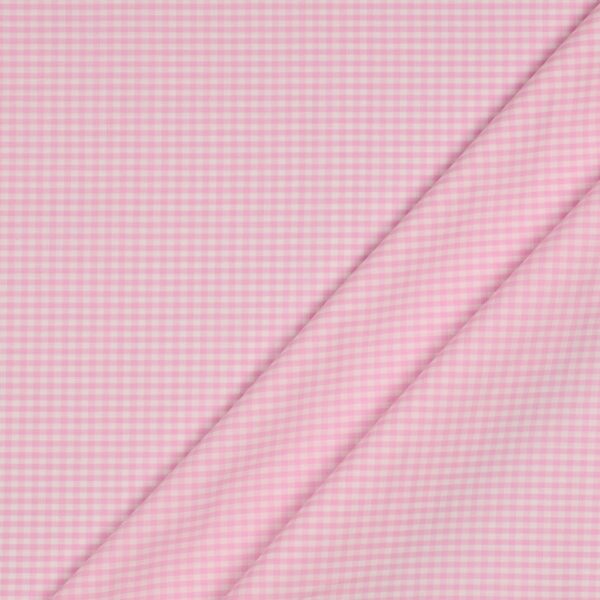Tessuto Zephir di Cotone Tessito - Quadro Medio Rosa Baby - Mezzo Metro