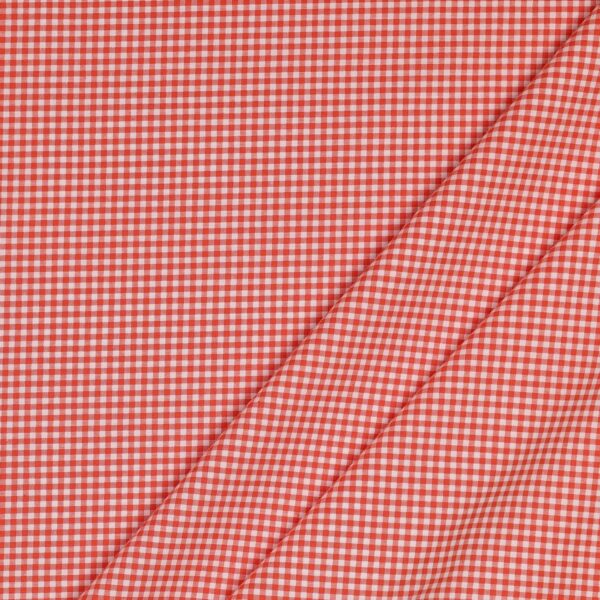 Tessuto Zephir di Cotone Tessito - Quadro Medio Arancio Scuro - Mezzo Metro